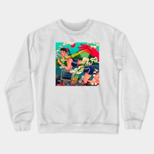 Woman on trash Crewneck Sweatshirt